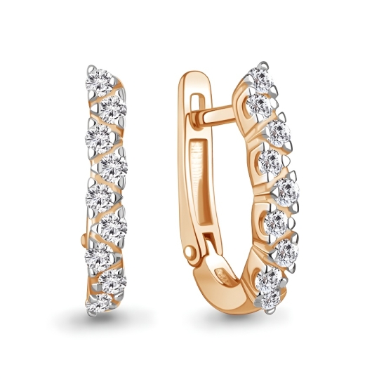 Серьги из серебра с фианитами