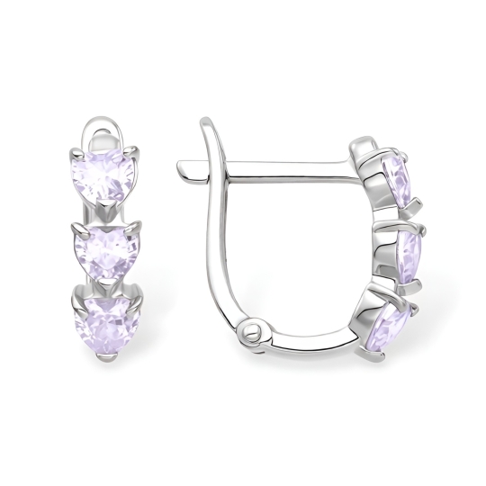 Серьги из серебра с фианитами