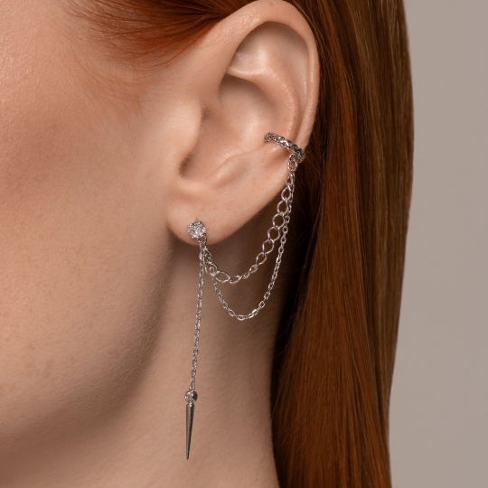 Серьги из серебра с фианитами