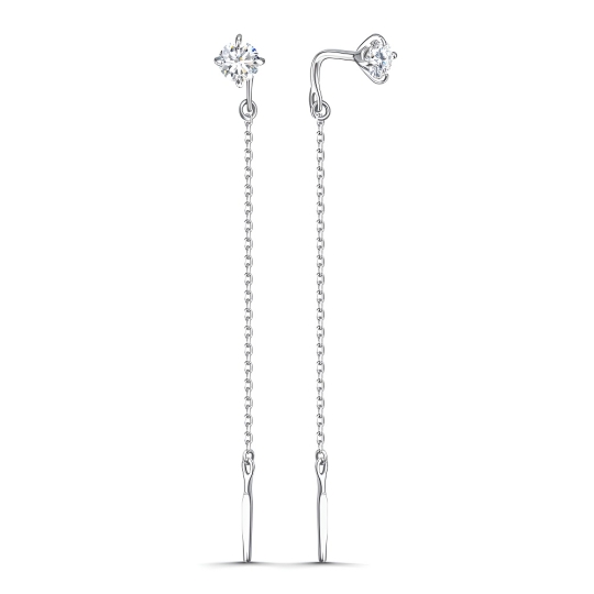 Серьги из серебра с фианитами
