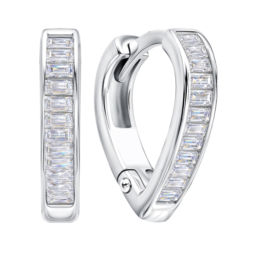 Серьги из серебра с фианитами