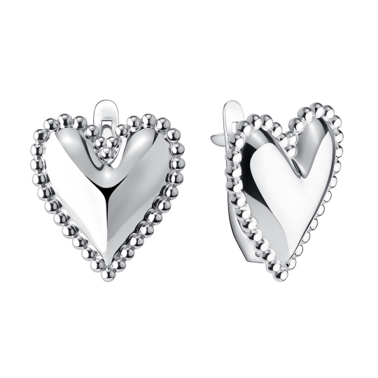 Серьги из серебра с аметистами и фианитами