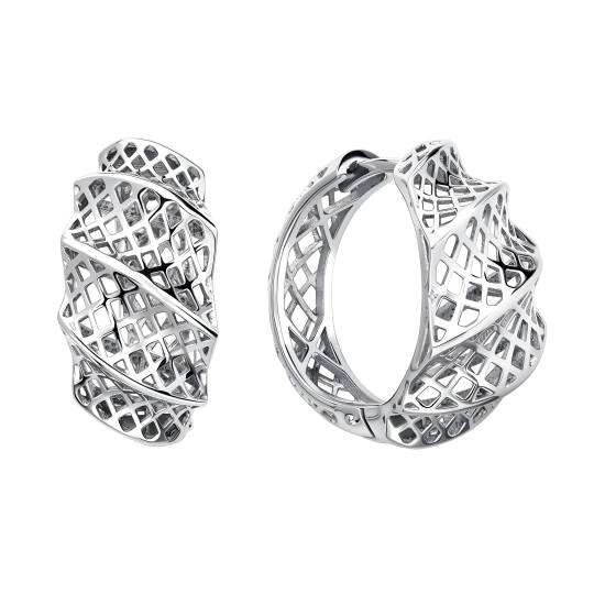 Серьги из серебра с фианитами