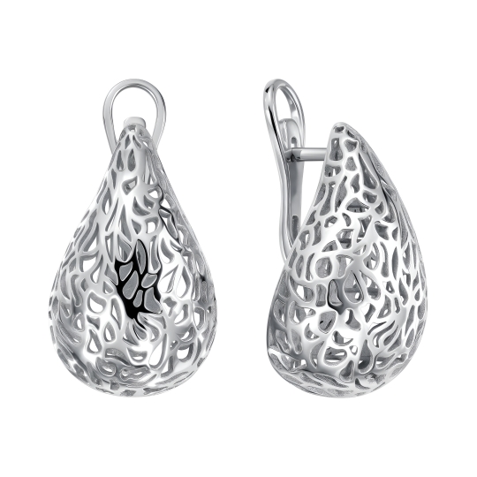 Серьги из серебра с фианитами 