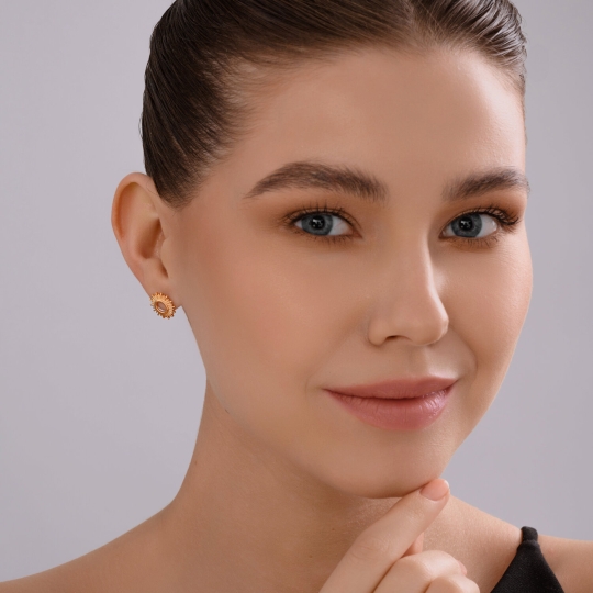 Серьги из серебра с фианитами