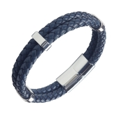 Браслет из кожи со вставками из стали