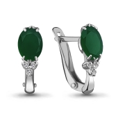 Серьги из серебра с агатами и фианитами