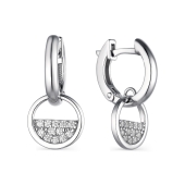 Серьги из серебра с фианитами
