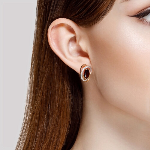 Серьги из золота с бриллиантами и сапфирами