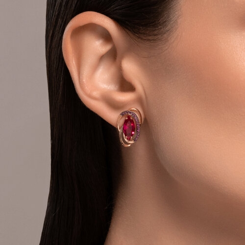 Серьги из золота с фианитами