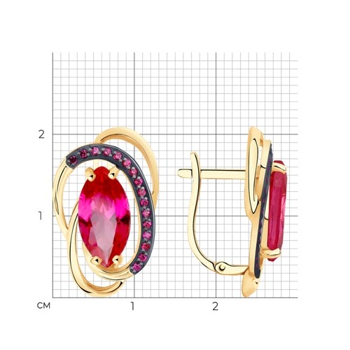 Серьги из золота с фианитами