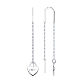 Серьги из серебра с фианитами