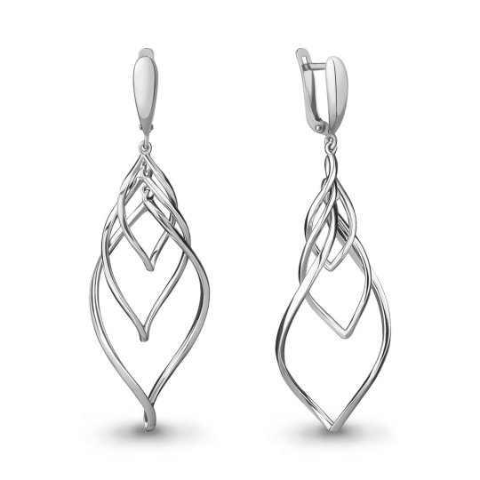 Серьги из золоченого серебра с фианитами