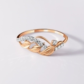 Кольцо из золота с фианитами