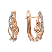 Серьги из золота с фианитами