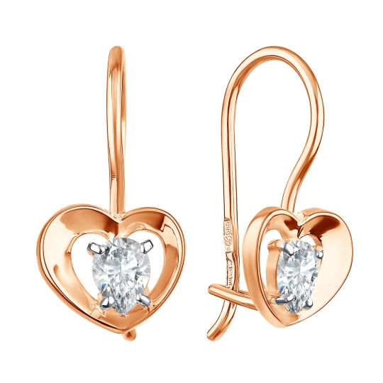 Серьги из золота с топазами и фианитами