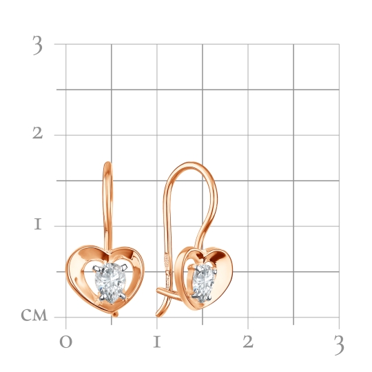 Серьги из золота с топазами и фианитами