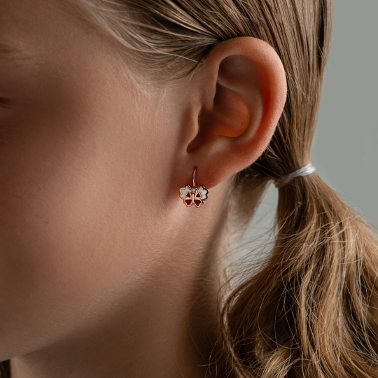 Серьги из золота с фианитами