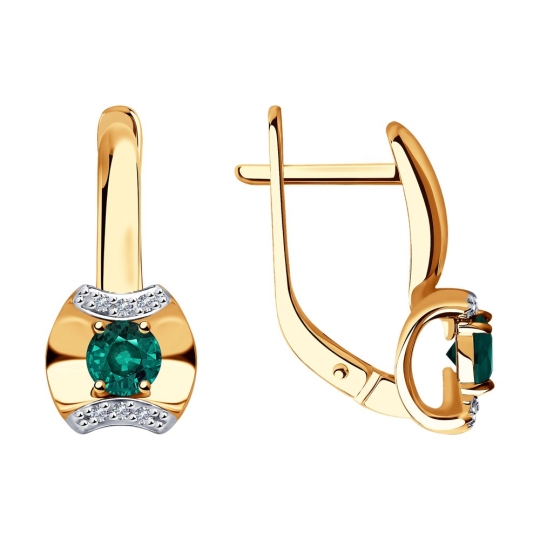 Серьги из золота с эмалью