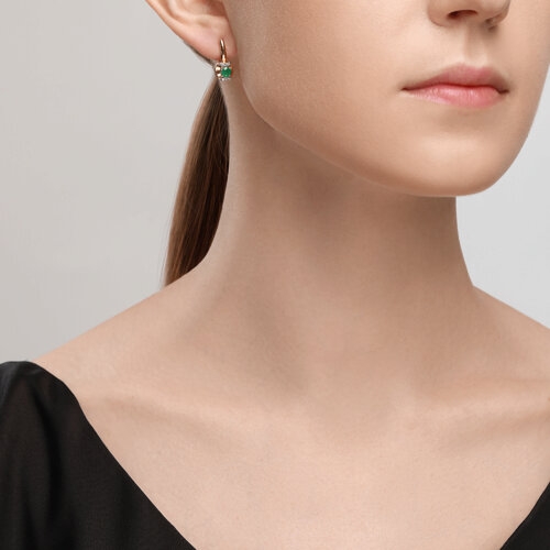 Серьги из золота с эмалью