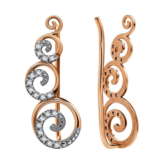 Серьги из золота с бриллиантами и сапфирами