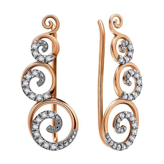 Серьги из золота с бриллиантами и сапфирами