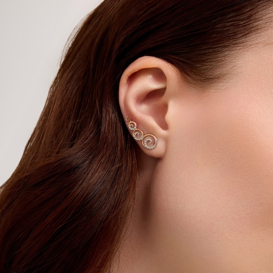 Серьги из золота с бриллиантами и сапфирами