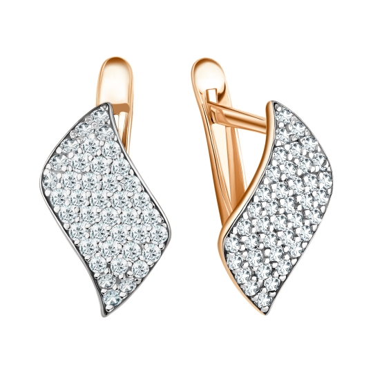 Серьги из золота с фианитами