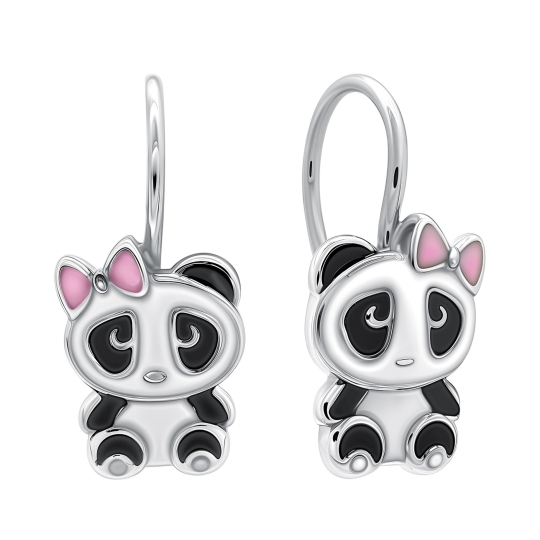 Серьги из серебра с фианитами