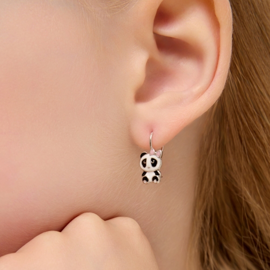 Серьги из серебра с фианитами