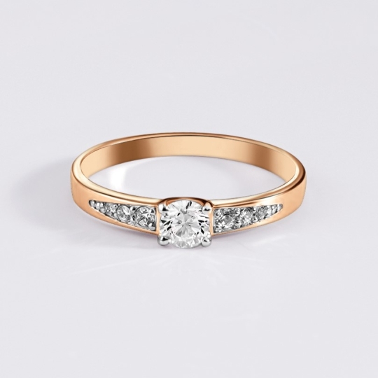 Кольцо из белого золота с бриллиантом 0,4 ct