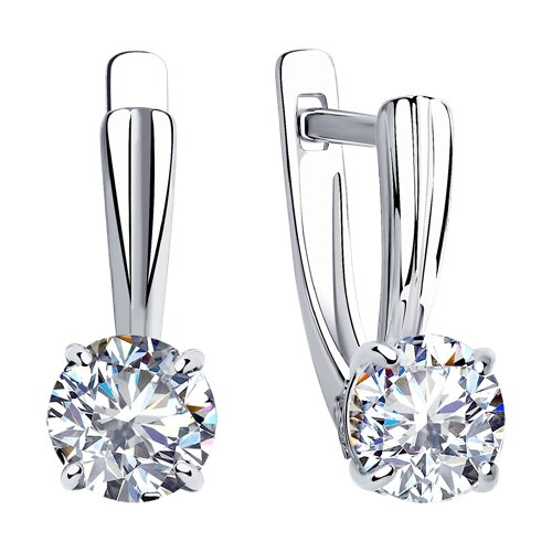 Серьги из серебра с аметистами и фианитами