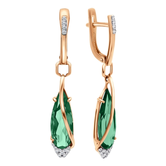 Серьги из золота с александритами и фианитами