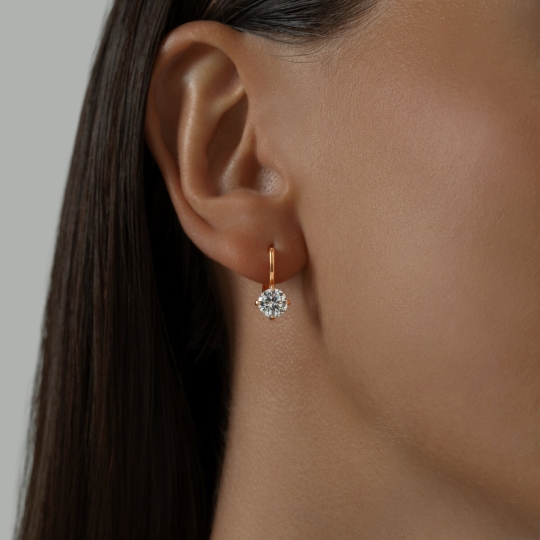 Серьги из серебра с фианитами