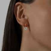 Серьги из серебра с позолотой и фианитами