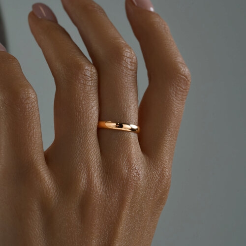 Обручальное кольцо из серебра с позолотой