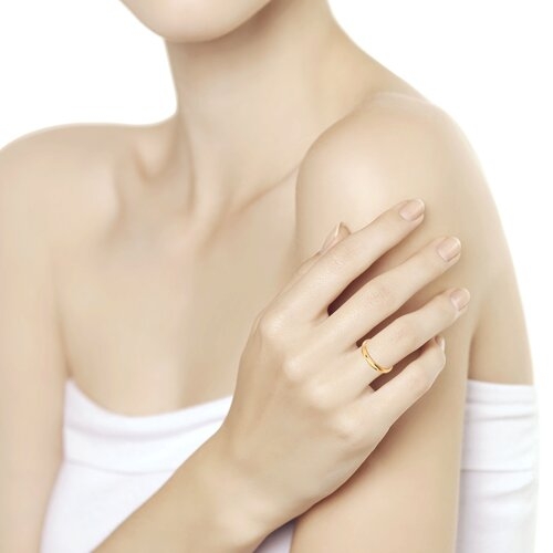 Обручальное кольцо из серебра с позолотой