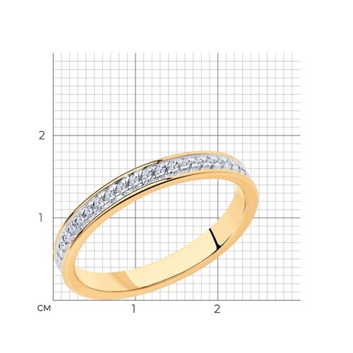 Кольцо из серебра с позолотой и фианитами
