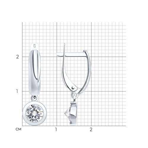 Серьги из серебра с фианитами