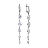 Серьги из серебра с фианитами