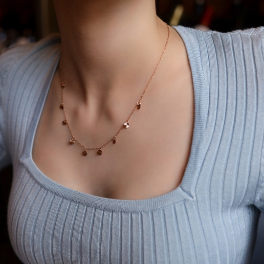 Колье из золота с миксом камней