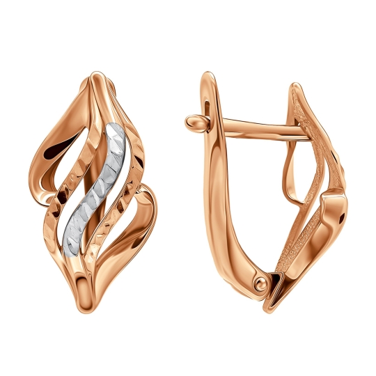 Серьги из золота с фианитами