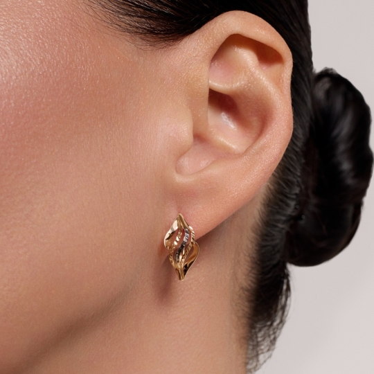 Серьги из золота с фианитами