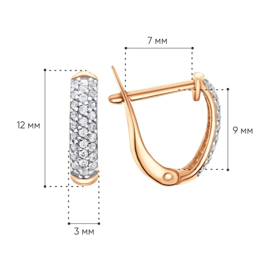Серьги из золота с фианитами