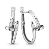 Серьги из серебра с фианитами