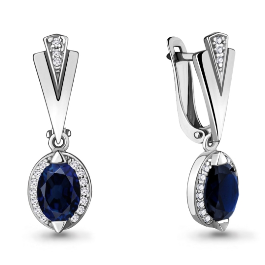 Серьги из серебра с празиолитами