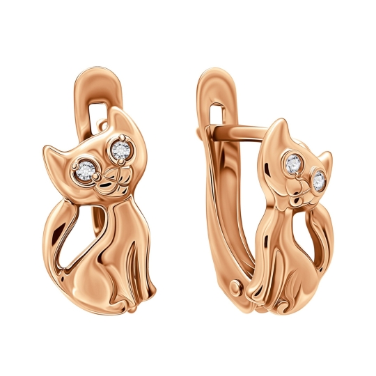 Серьги из золота с ситаллами топаз London