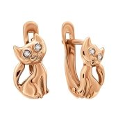 Серьги из золота с фианитами