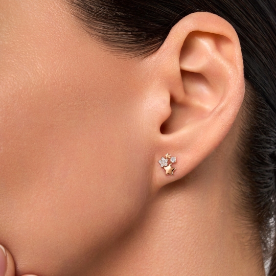 Серьги из золота с фианитами