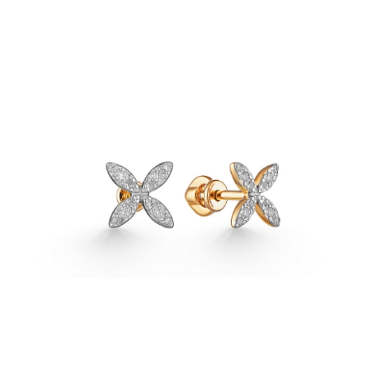 Серьги из золота с фианитами